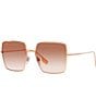 Color:Rose Gold - Image 1 - Women's Daphne 58mm Square Sunglasses