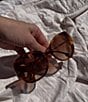 Color:Lite Havana - Image 4 - Women's Eugenie 55mm Tortoise Square Sunglasses