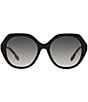 Color:Black - Image 2 - Women's Omen's 55mm Geometric Sunglasses