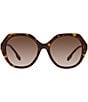 Color:Dark Havana - Image 2 - Women's Omen's 55mm Tortoise Geometric Sunglasses
