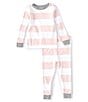 Color:Blossom - Image 1 - Baby 12-24 Months Long-Sleeve Rugby Stripe 2-Piece Pajamas Set