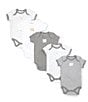Color:Heather Grey - Image 1 - Baby 3-12 Months Short-Sleeve Solid/Printed 5-Pack Bodysuits