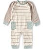 Burt's Bees Baby Boys Organic Cotton Basic Stripe Jumpsuit - Image 1
