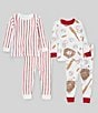 Color:Rose - Image 1 - Baby 12-24 Months Baseball & Stripe Tee & Pajama Pants 2-Pack