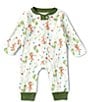 Color:Honeydew - Image 1 - Baby Newborn-9 Months Long Sleeve Ditsy Mini Golf Coverall