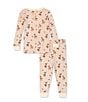 Color:Dawn - Image 2 - Baby Girls 12-24 Months Snug-Fit Oh Deer 2-Piece Pajamas Set