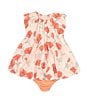 Color:Peach Puff - Image 1 - Baby Girls Newborn-24 Months California Poppies Bubble Dress & Diaper Cover Ser