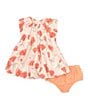 Color:Peach Puff - Image 2 - Baby Girls Newborn-24 Months California Poppies Bubble Dress & Diaper Cover Ser