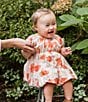 Color:Peach Puff - Image 4 - Baby Girls Newborn-24 Months California Poppies Bubble Dress & Diaper Cover Ser
