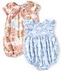Burt´s Bees Baby Girls Newborn-24 Months Flutter-Sleeve Shell-Printed Printed Bodysuit & Printed Romper Two-Pack,Specials : American Fashion Style Bags On Sale