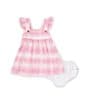 Color:Pink Mauve - Image 1 - Baby Girls Newborn-24 Months Flutter-Sleeve Wavy-Tie-Dye Fit-And-Flare Dress