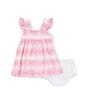 Color:Pink Mauve - Image 2 - Baby Girls Newborn-24 Months Flutter-Sleeve Wavy-Tie-Dye Fit-And-Flare Dress
