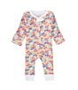 Color:Cloud - Image 1 - Baby Girls Newborn-9 Months Long Sleeve Mini Hibiscus Printed Coverall