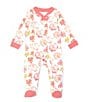 Color:Poppy - Image 1 - Baby Girls Newborn-9 Months Rosy Spring Sleep & Play Footie Coverall