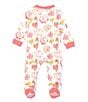 Color:Poppy - Image 2 - Baby Girls Newborn-9 Months Rosy Spring Sleep & Play Footie Coverall