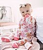 Color:Poppy - Image 3 - Baby Girls Newborn-9 Months Rosy Spring Sleep & Play Footie Coverall