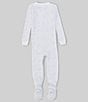 Color:White/Heather Grey - Image 2 - Baby Newborn-24 Months Long-Sleeve Alphabet Footed Sleeper