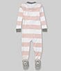 Color:Blossom - Image 2 - Baby Newborn-24 Months Long-Sleeve Stripe Sleep & Play Snug-Fit Footed Pajamas