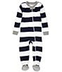 Color:Midnight - Image 1 - Baby Newborn-24 Months Long-Sleeve Stripe Sleep & Play Snug-Fit Footed Pajamas