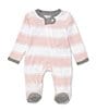 Color:Blossom - Image 1 - Baby Newborn-9 Months Long-Sleeve Stripe Sleep & Play Footed Pajamas