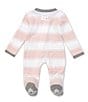 Color:Blossom - Image 2 - Baby Newborn-9 Months Long-Sleeve Stripe Sleep & Play Footed Pajamas