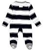 Color:Midnight - Image 2 - Baby Newborn-9 Months Long-Sleeve Stripe Sleep & Play Footed Pajamas