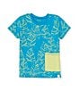 Color:Tropical Blue - Image 1 - Little Boy 2T-5T Short Sleeve Jungle T-Shirt