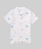 Color:Cloud - Image 1 - Little Boys 2T-5T Short Sleeve Beach Shack Polo Shirt