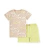 Color:Fossil - Image 1 - Little Boys 2T-5T Short Sleeve Shark T-Shirt And Shorts Set