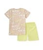 Color:Fossil - Image 2 - Little Boys 2T-5T Short Sleeve Shark T-Shirt And Shorts Set