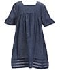 Color:Chambray - Image 1 - Little Girls 2T-5T Chambray Dress