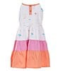 Color:Mandarin - Image 2 - Little Girls 2T-5T Sleeveless Beach Shack Fit-And-Flare Dress