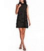 Buru Brocade Mock Neck Sleeveless Mini Shift Dress - Image 1