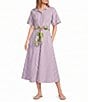 Buru Donna A-Line Striped Day Midi Dress - Image 1