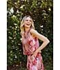 Buru Everyday Palm Brocade Coordinating Mini Skirt, Color:Pink Palm Brocade - Image 6