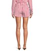 Buru Everyday Stripe Print Elastic Waistband Coordinating Shorts, Color:Red White Stripe - Image 2