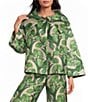 Buru Grace Printed Brocade Oversized Point Collar 3/4 Sleeve Cropped Coat - Image 1