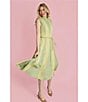 Buru Jester Mock Neckline Sleeveless A-Line Midi Dress, Color:Sage Apple - Image 4