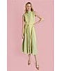 Buru Jester Mock Neckline Sleeveless A-Line Midi Dress, Color:Sage Apple - Image 5