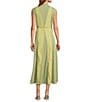 Buru Jester Mock Neckline Sleeveless A-Line Midi Dress, Color:Sage Apple - Image 2