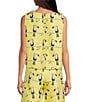 Buru Le V Mod Toucan Print V-Neckline Sleeveless Coordinating Top, Color:Yellow Toucan - Image 2