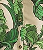 Buru Maxi Mod Printed Brocade Mock Neck Sleeveless Shift Maxi Dress, Color:Green Iris - Image 3