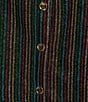 Buru Mod Brocade Woven Shimmer V-Neck Sleeveless Button Back Coordinating Boxy Crop Top, Color:Mutli Shimmer - Image 4