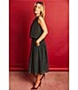 Buru Mod Brocade Woven Shimmer V-Neck Sleeveless Button Back Coordinating Boxy Crop Top, Color:Mutli Shimmer - Image 6