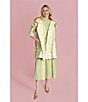 Buru Oversized Point Collar 3/4 Sleeve Side Pocket Floral Car Coat, Color:Citron Floral - Image 6