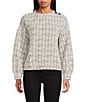 Buru Snappy Crew Neck Pullover Crewneck, Color:Ivory/Black - Image 1
