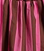 Color:Pink/Blue - Image 3 - Square Neck Tie Shoulder Strap Stripe Print Square Neck Sleeveless Midi Dress