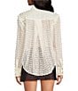 Buru Textured Contrast Collar Button Down, Color:Ivory - Image 3