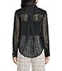 Buru Textured Contrast Collar Button Down, Color:Black - Image 2