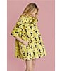Buru Toucan Print Oversized Point Collar 3/4 Sleeve Side Pocket Car Coat, Color:Yellow Toucan - Image 6